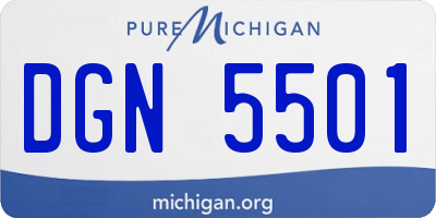 MI license plate DGN5501