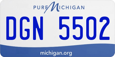 MI license plate DGN5502