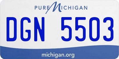MI license plate DGN5503