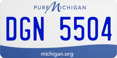 MI license plate DGN5504