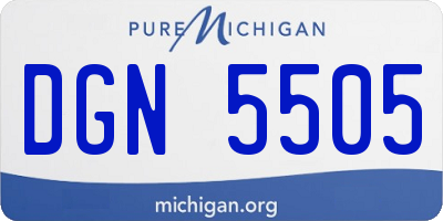 MI license plate DGN5505