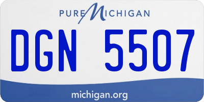 MI license plate DGN5507