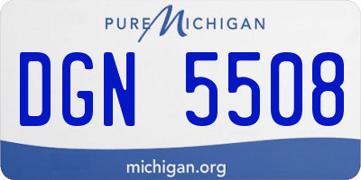 MI license plate DGN5508