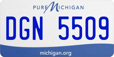 MI license plate DGN5509