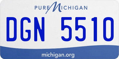 MI license plate DGN5510