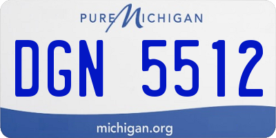 MI license plate DGN5512