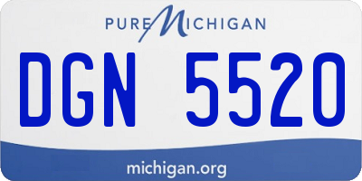 MI license plate DGN5520