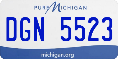 MI license plate DGN5523