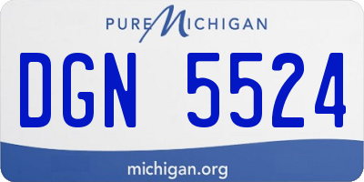 MI license plate DGN5524
