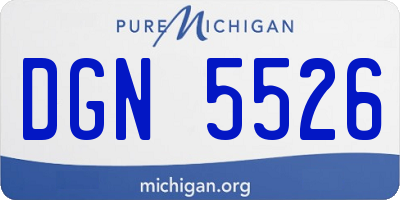 MI license plate DGN5526