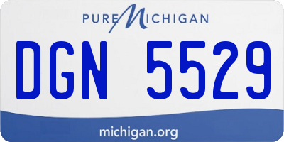 MI license plate DGN5529