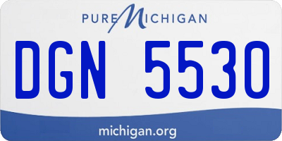 MI license plate DGN5530