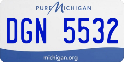 MI license plate DGN5532
