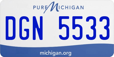 MI license plate DGN5533