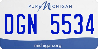 MI license plate DGN5534