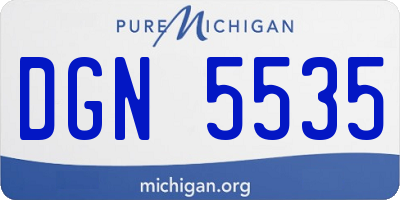 MI license plate DGN5535