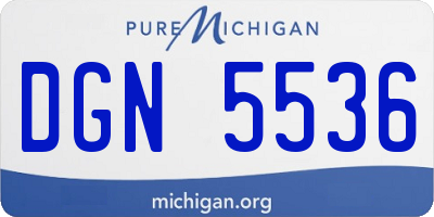 MI license plate DGN5536