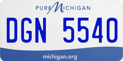 MI license plate DGN5540