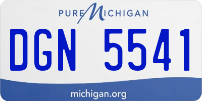 MI license plate DGN5541