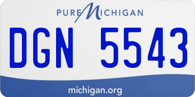 MI license plate DGN5543