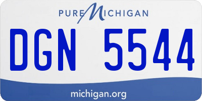MI license plate DGN5544