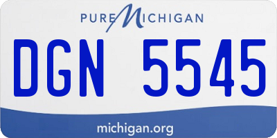 MI license plate DGN5545