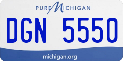MI license plate DGN5550