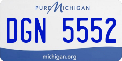 MI license plate DGN5552