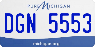 MI license plate DGN5553