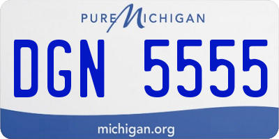 MI license plate DGN5555