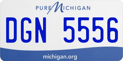 MI license plate DGN5556