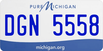 MI license plate DGN5558