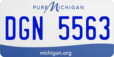 MI license plate DGN5563