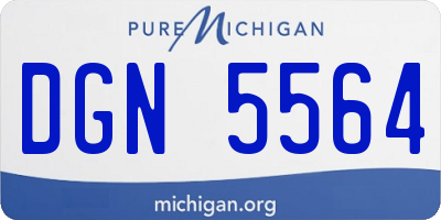 MI license plate DGN5564