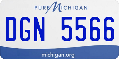 MI license plate DGN5566