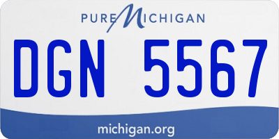 MI license plate DGN5567