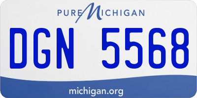 MI license plate DGN5568