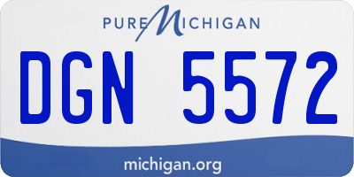 MI license plate DGN5572