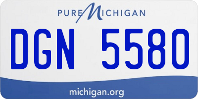 MI license plate DGN5580