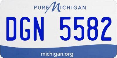 MI license plate DGN5582