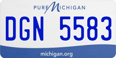 MI license plate DGN5583