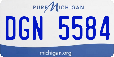 MI license plate DGN5584