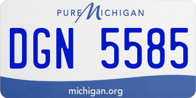MI license plate DGN5585