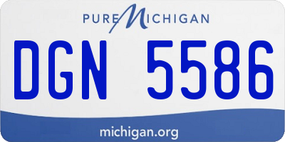 MI license plate DGN5586