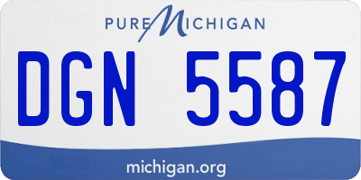 MI license plate DGN5587