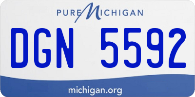 MI license plate DGN5592