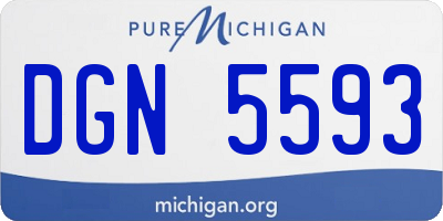 MI license plate DGN5593