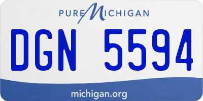 MI license plate DGN5594