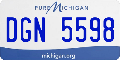 MI license plate DGN5598