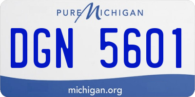 MI license plate DGN5601